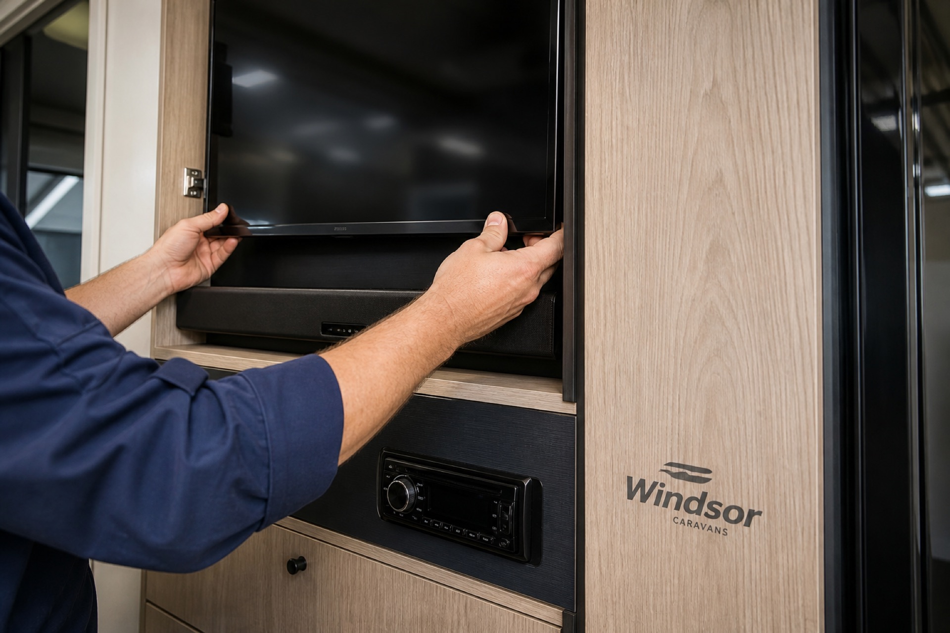 Caravan entertainment system installation