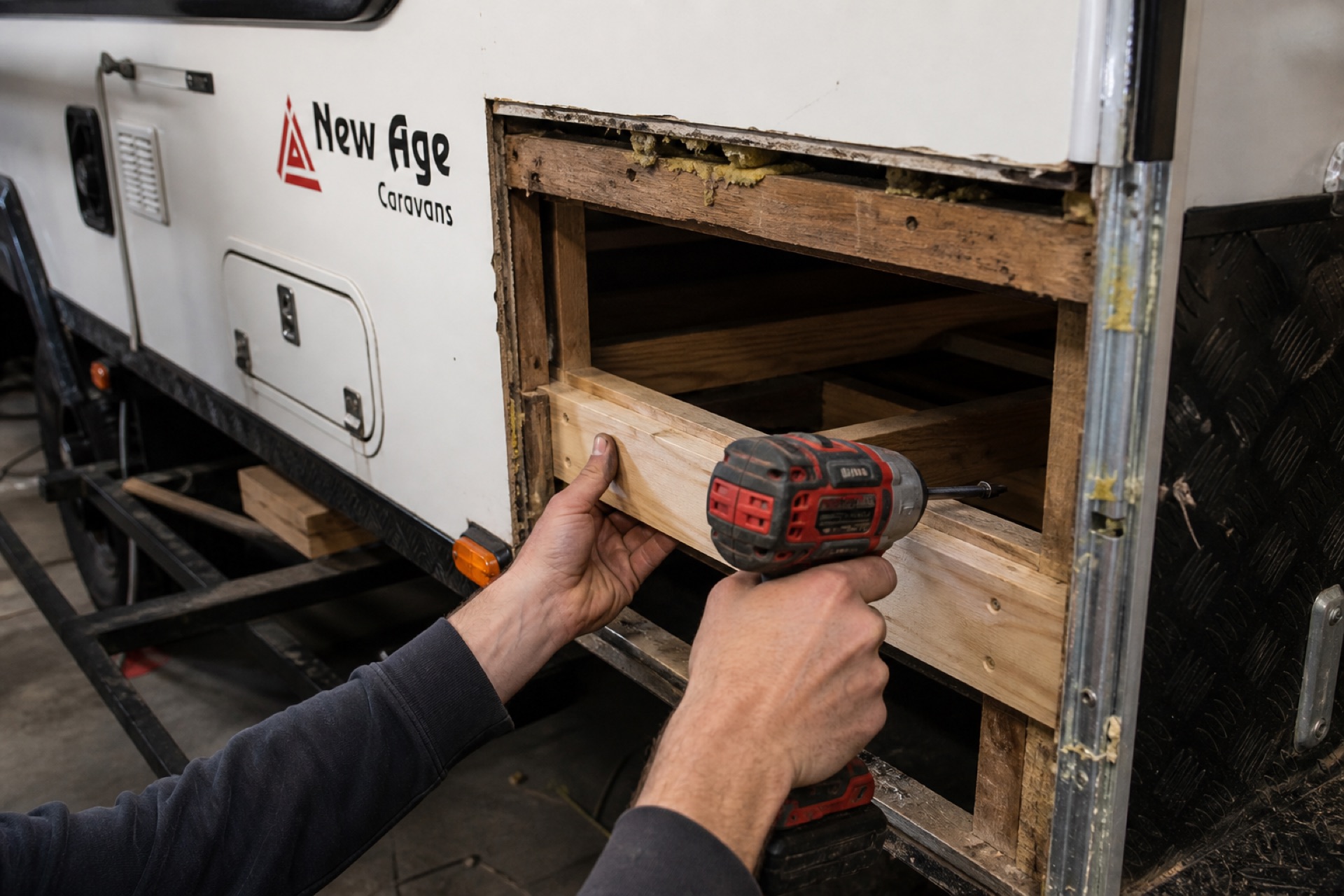 Structural caravan frame and panel repairs