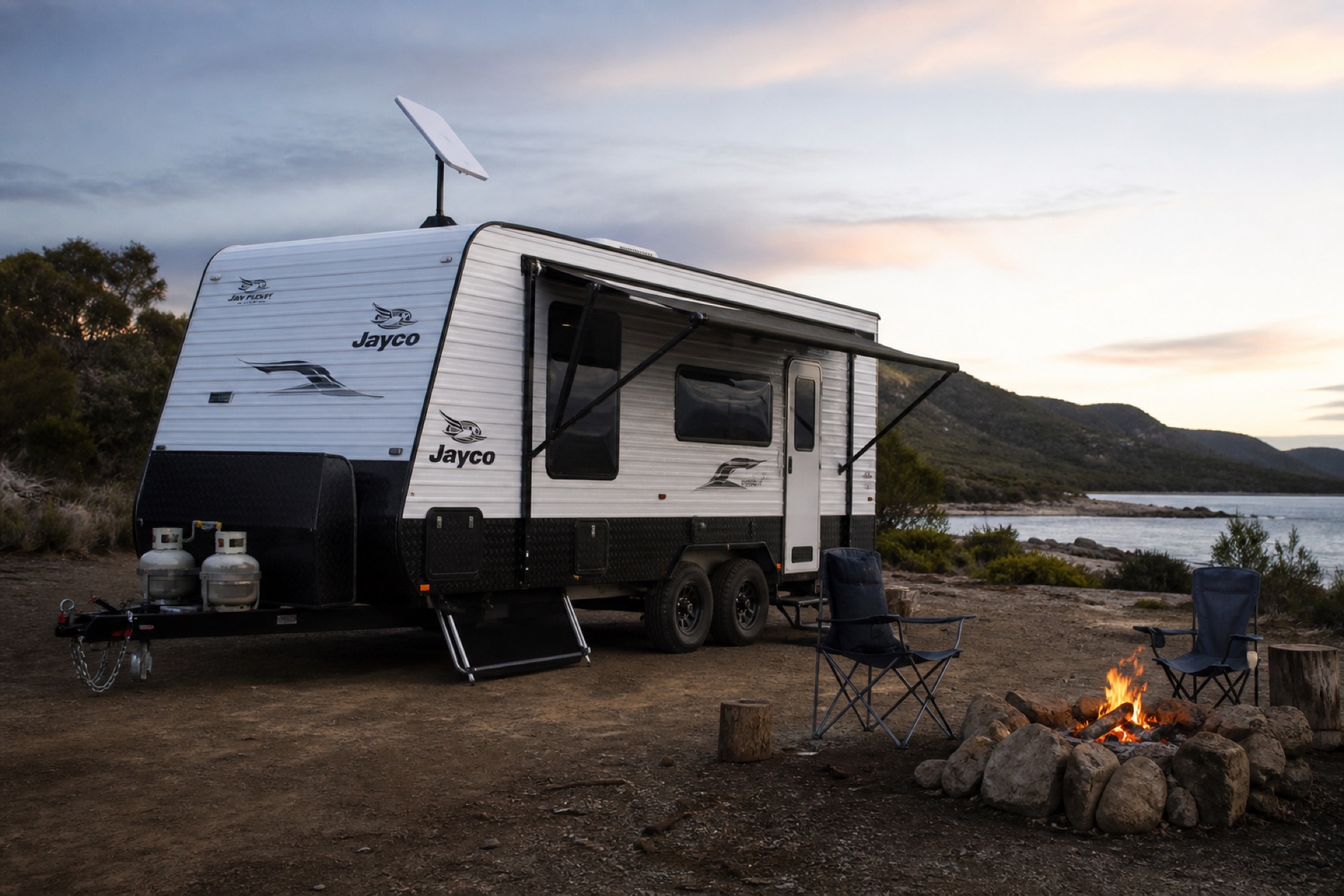 Starlink connected caravan camping Australia