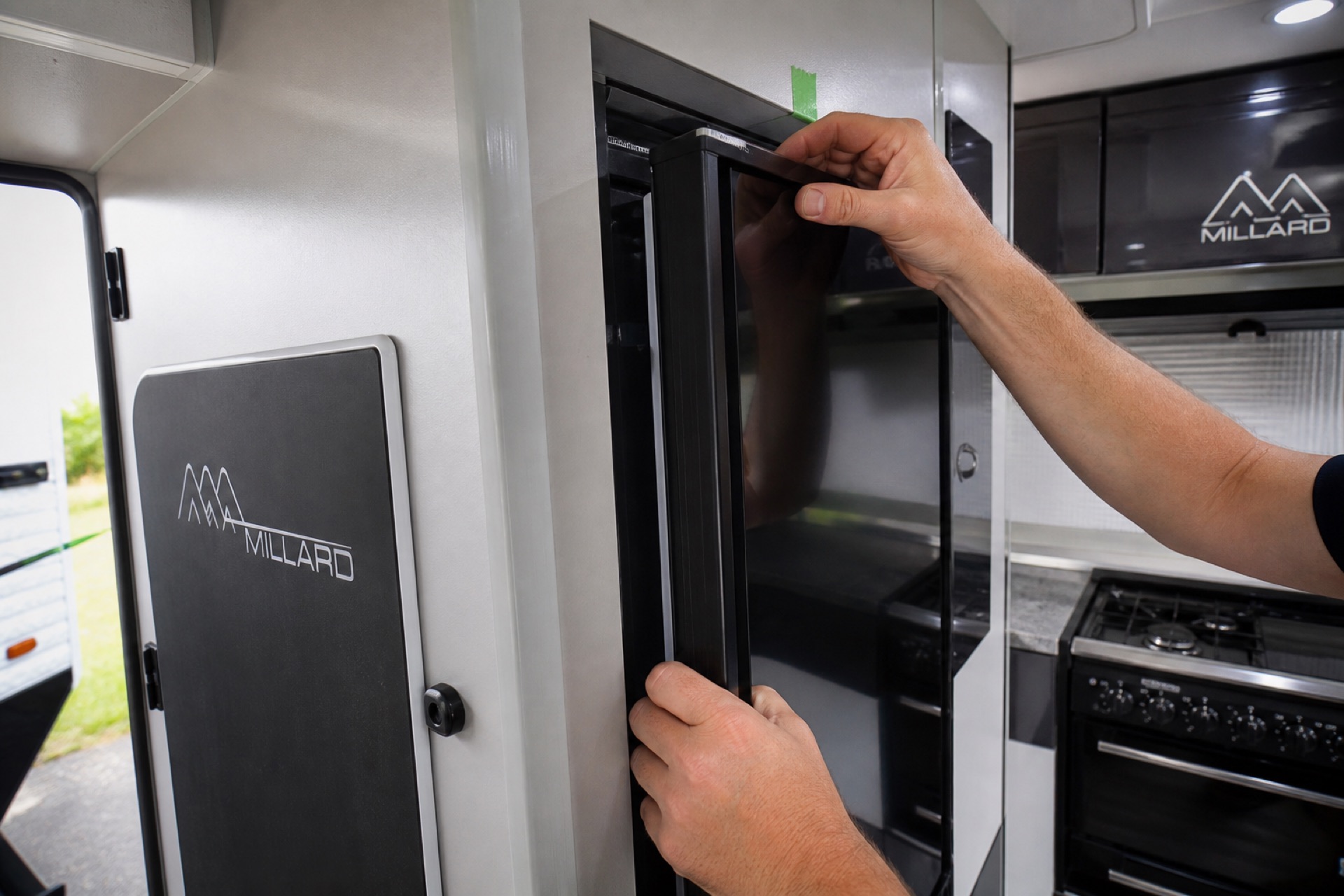 Caravan appliance upgrades fridge and cooktop